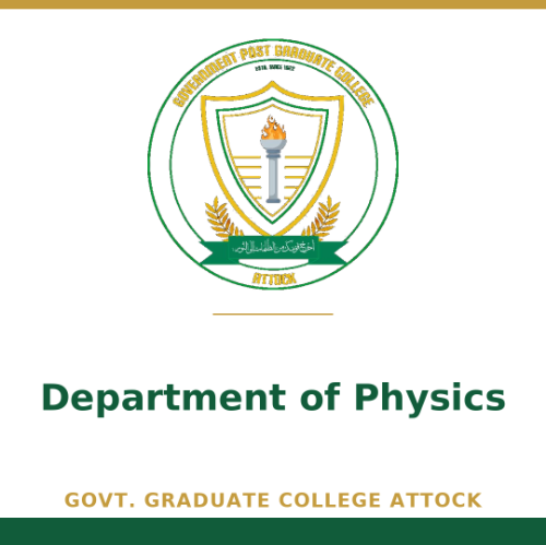 DEPARTMENT OF PHYSICS